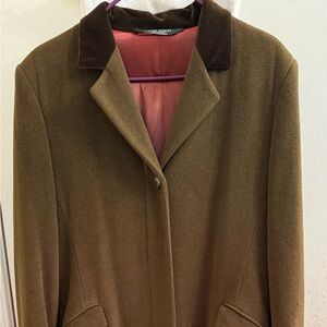 Laura Ashley brown Trench Coat with Velvet Collar